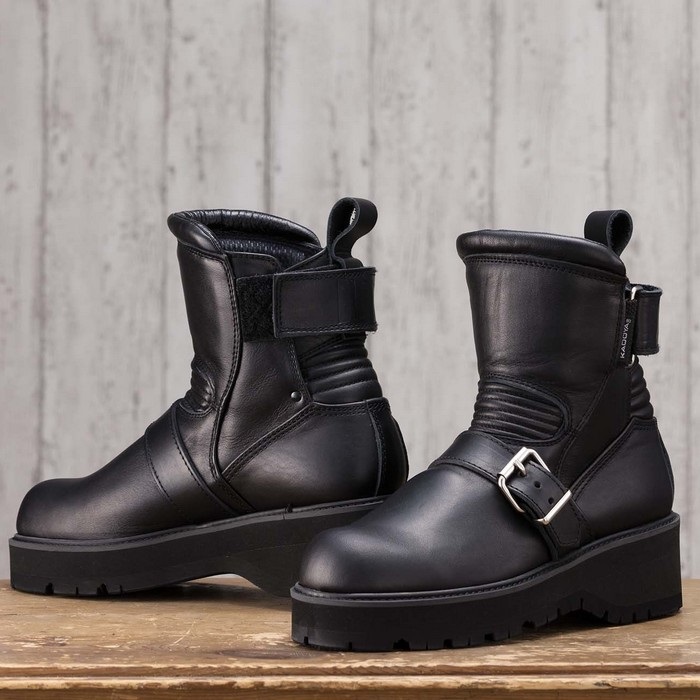 レディース 4316 BLACK ANKLE (A) アンクルレザーブーツ 厚底仕様