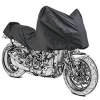 バイクカバー 汎用 撥水コート 旅行先/キャンプ場での雨除け ブラックカバー コンパクトハーフカバー