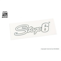 STAGE6【ステッカー】Stage6 logo silver 【200mm×60mm】