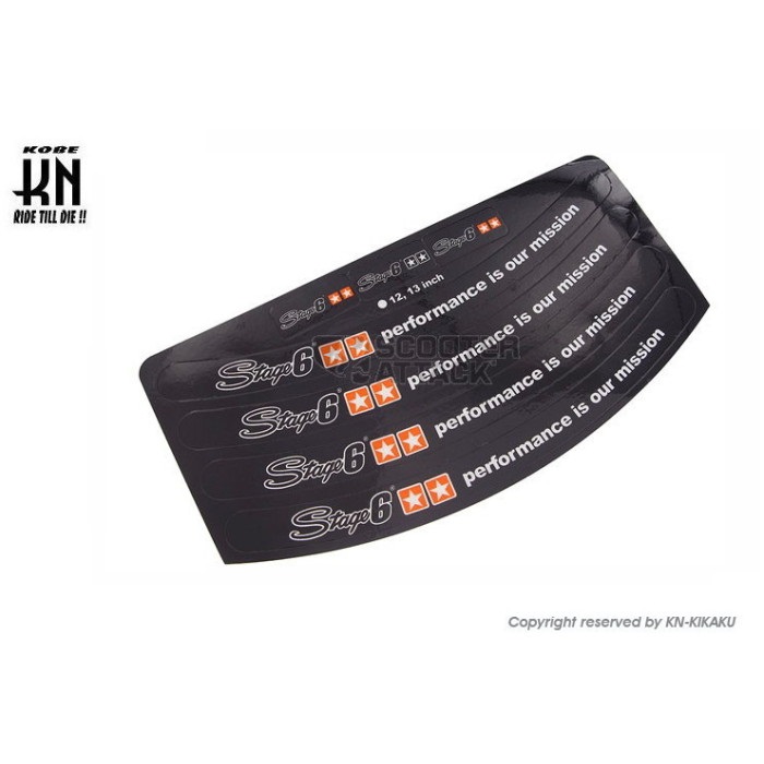 STAGE6 リムステッカー 黒 12 13 インチ用｜ステッカー・ワッペン｜の