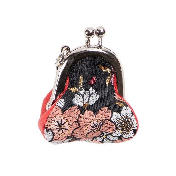W-141K 花山がま口コインケース(京桜-レッド)