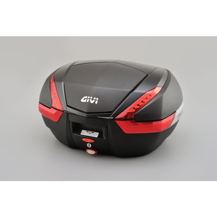 V47 モノキーケース 未塗装ブラック 47L トップケース(カーボン調パネル)