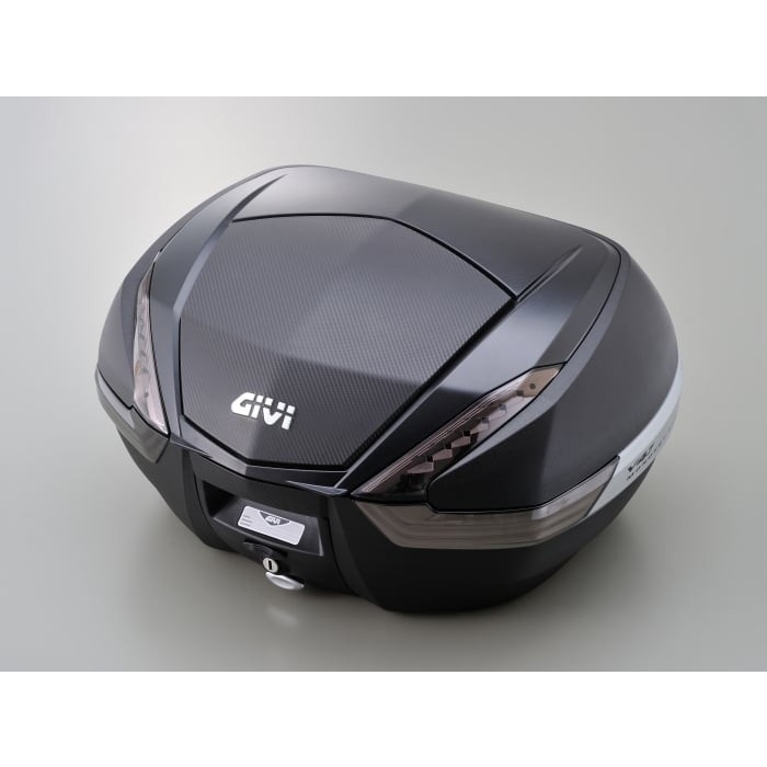 V47 モノキーケース 未塗装ブラック 47L トップケース(TECH カーボン調パネル)