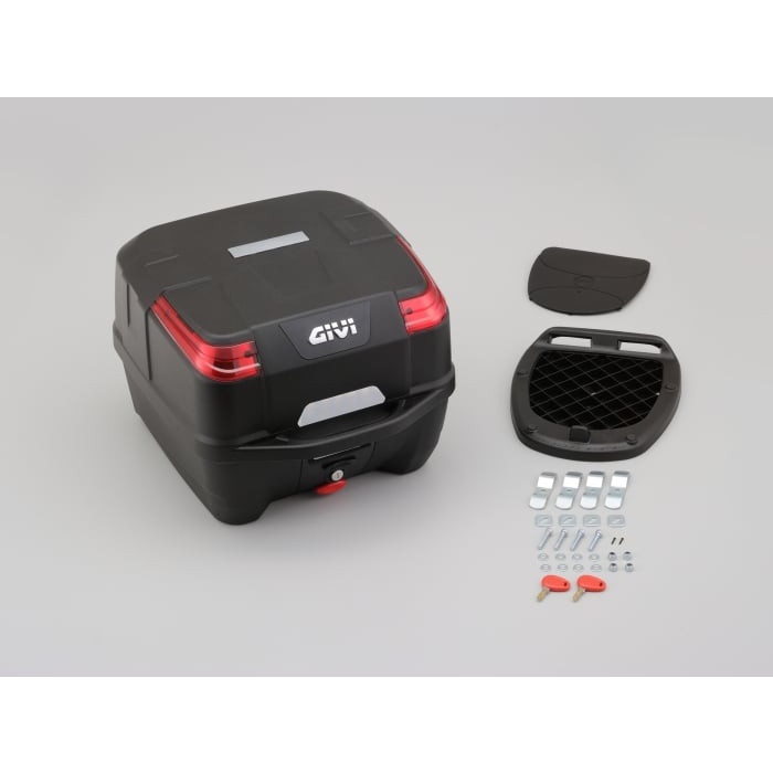 B33N2MD / B33NM ATLAS 未塗装ブラック 33L トップケース（モノロック）(レッドリフレクター)