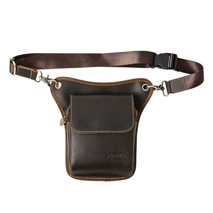 LEATHER LEG BAG RBP04(DARK.BROWN)