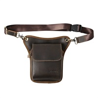 LEATHER LEG BAG D.BROWN RBP04