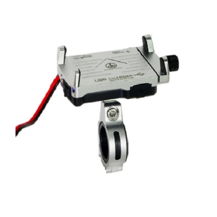 【在庫限り】 DEF USBチャージャー付スマホホルダー DEF-US1(シルバー)