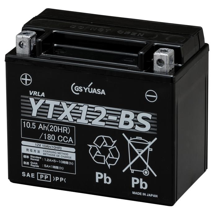 VRLA（制御弁式）バッテリー YTX12-BS 液入充電済み｜密閉式バッテリー