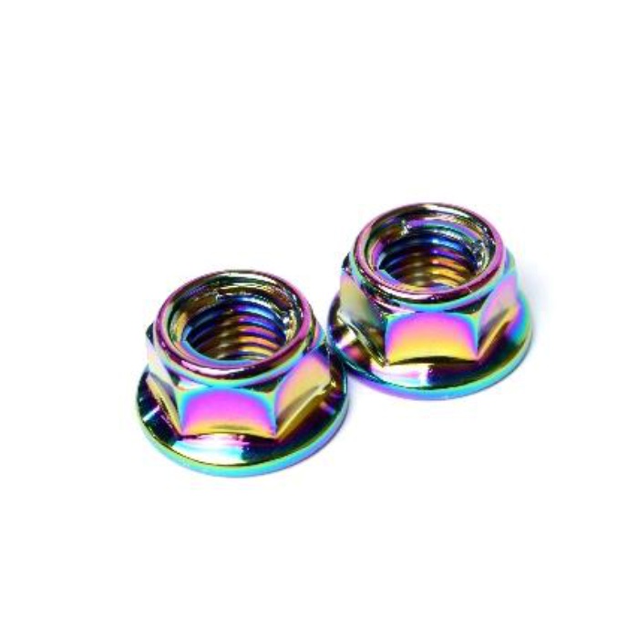 SHINE LOCK NUT M8 ピッチ1.25 6個セット(レインボー)
