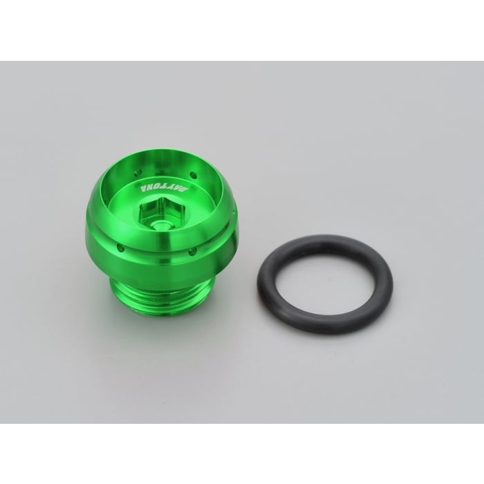 アルミビレットオイルフィラーキャップ（BULLETタイプ） M20×P2.5 NSF100 06-15等 汎用(グリーン)