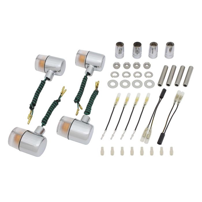 クラシカル 71タイプウインカーキットW650(2004-)W400(2004-)エストレヤ(2007-2013)(メッキボディ/クリアーレンズ)