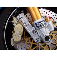 OHLINS 正立フロントフォーク用 ブレンボキャリパーサポート シルバー ZRX1200 DAEG Φ320ディスク対応