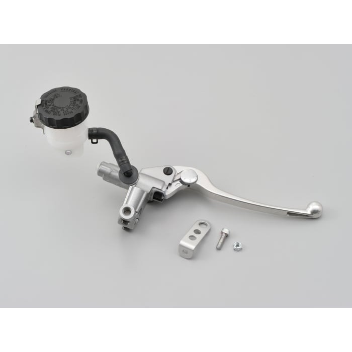 DAYTONA・NISSIN ブレーキマスターシリンダー 標準レバー (横型 / タンク別体式) 1 / 2インチ (約12.7mm) ＜ホワイトタンク＞(シルバー / バフクリアー)