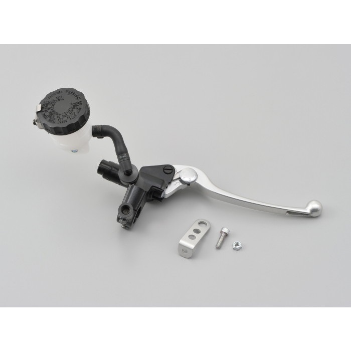 DAYTONA・NISSIN ブレーキマスターシリンダー 標準レバー (横型 / タンク別体式) 1 / 2インチ (約12.7mm) ＜ホワイトタンク＞(ブラック / バフクリアー)