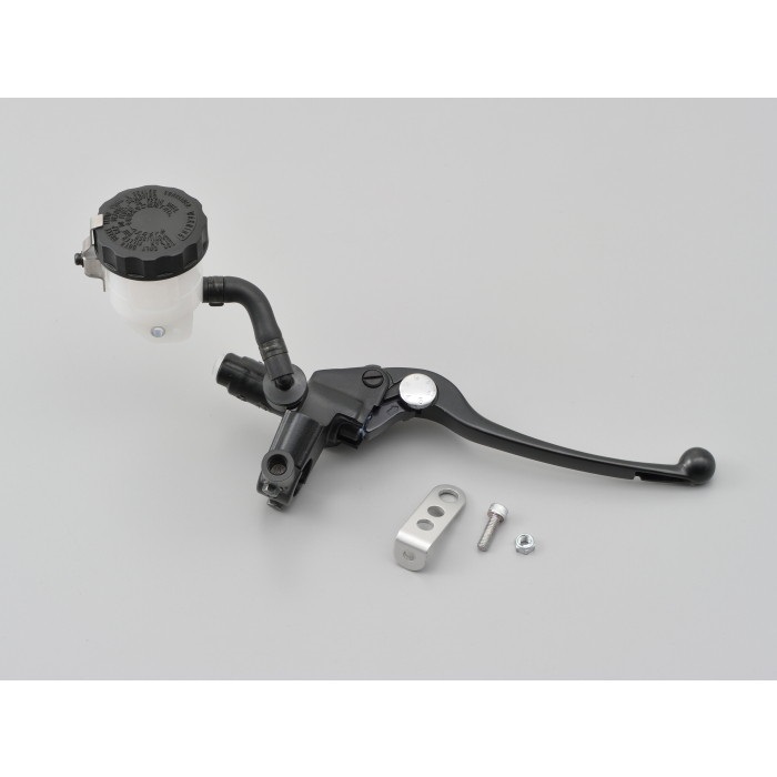 DAYTONA・NISSIN ブレーキマスターシリンダー 標準レバー (横型 / タンク別体式) 1 / 2インチ (約12.7mm) ＜ホワイトタンク＞(ブラック / ブラック)