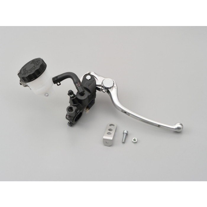 DAYTONA・NISSIN ラジアルブレーキマスターシリンダー 標準レバー 縦型Φ19 ＜ホワイトタンク＞(レバーカラー：バフクリアー)