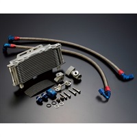 オイルクーラーキット (上廻し前) ラウンド #6 9-13R(ブラックホース仕様) (耐熱ホースカバー) Z1/Z2/Z750FX-1/Z1000MK2