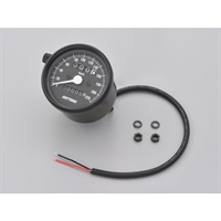 機械式スピードメーター Φ60 ホワイトLED照明 220km / h ブラックボディ