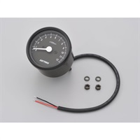 機械式タコメーター Φ60 ホワイトLED照明 12000rpm ブラックボディ