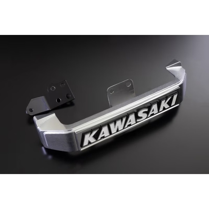 ロゴ ヘアピン シルバー BIGステムエンブレム＆ステーセット Kawasaki
