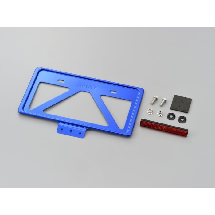 軽量ナンバープレートホルダー リフレクター付き L 【新保安基準適合】(ブルー)