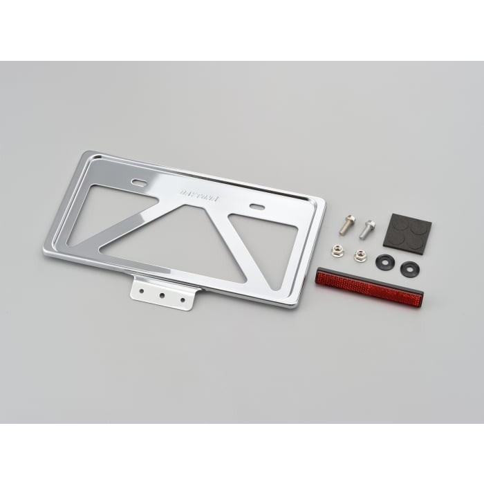 軽量ナンバープレートホルダー リフレクター付き L 【新保安基準適合】(クロームメッキ)