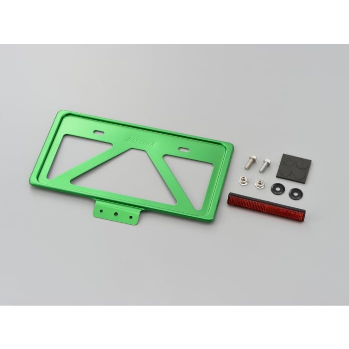 軽量ナンバープレートホルダー リフレクター付き L 【新保安基準適合】(グリーン)