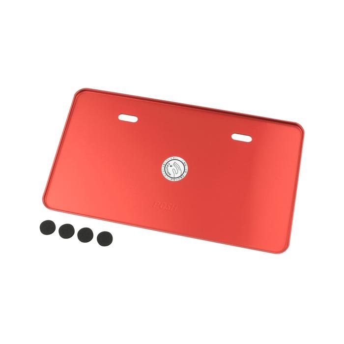 【在庫限り】 アルミライセンスプレートLサイズ 新基準適合タイプ(レッド)