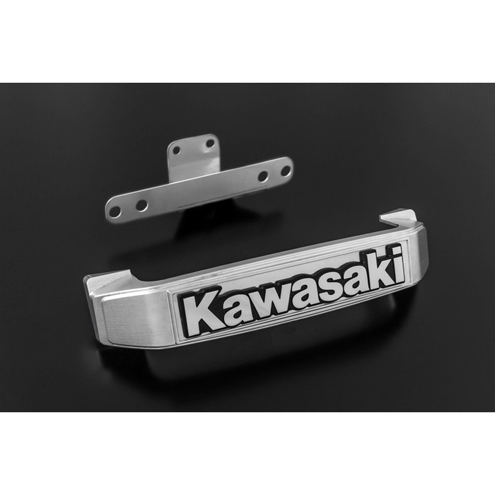BIGステムエンブレム＆ステーセット Kawasaki小文字 シルバー