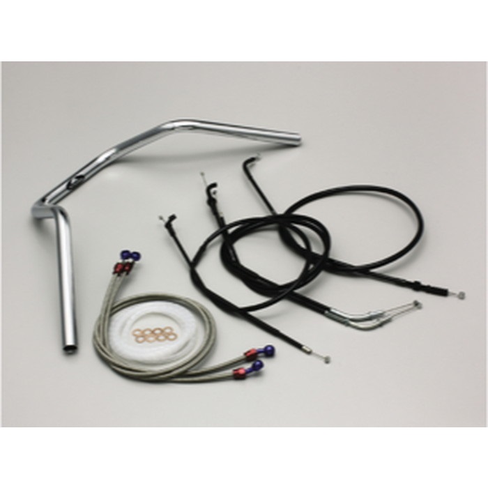 ゼファー750（ZEPHYR）/RS バーハンドルキット（ヨーロピアン4型ハンドル）ブレーキホース オリジナル フルステンレス製 HURRICANE（ハリケーン） ナロー4型 ハンドルキット ゼファー750⁄RS 91-07｜バーハンドル｜の