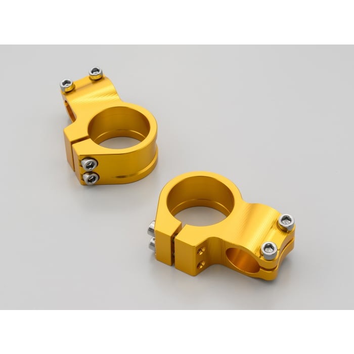 削り出しセパレートハンドル クランプ左右セット 汎用(フォーク径Ф41：ゴールド)