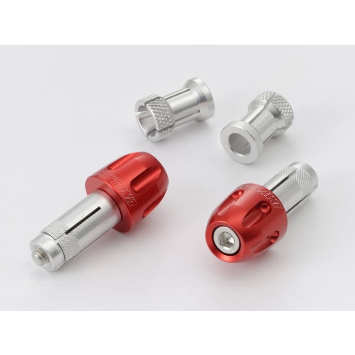 アルミビレットバーエンド スピンナー 汎用(レッド)