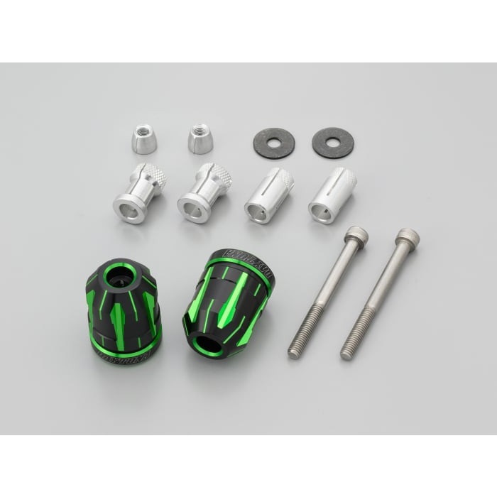 プレミアムゾーン ハンドルバーエンドプラグ TECHNO SUZUKI車/汎用ハンドル(ライムグリーン)