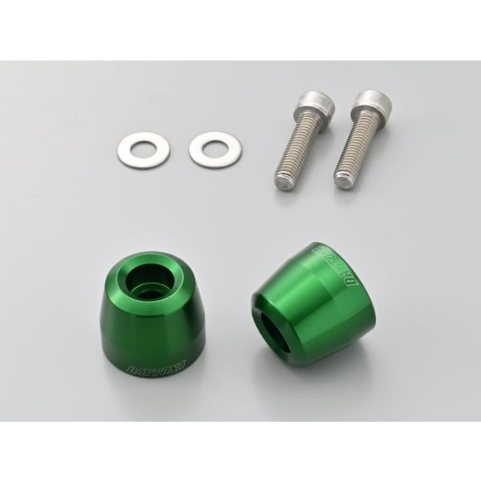 アルミビレットバーエンド 純正ハンドル用 サーフェイス KAWASAKI車 M8タイプ(グリーン)