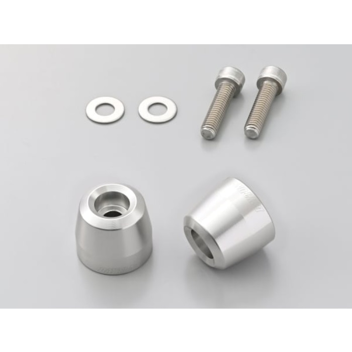 アルミビレットバーエンド 純正ハンドル用 サーフェイス KAWASAKI車 M8タイプ(シルバー)