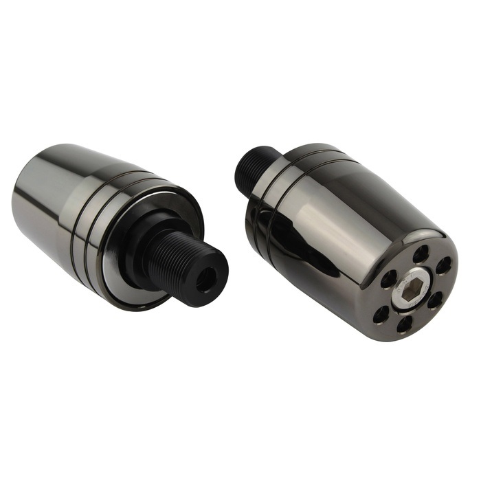 KAWASAKI車用 ウルトラヘビーバーエンド 純正ハンドル用 M17タイプ(ブラッククローム)