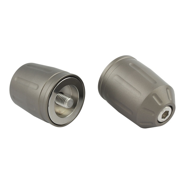 KAWASAKI車用 ウルトラヘビーバーエンドタイプ2 純正ハンドル用 M8タイプ(マットチタン)