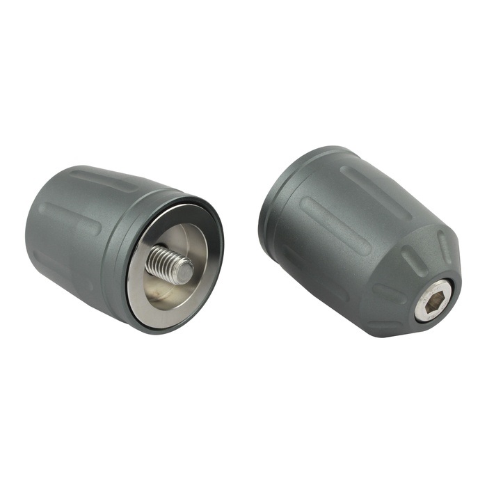 KAWASAKI車用 ウルトラヘビーバーエンドタイプ2 純正ハンドル用 M8タイプ(マットグレー)