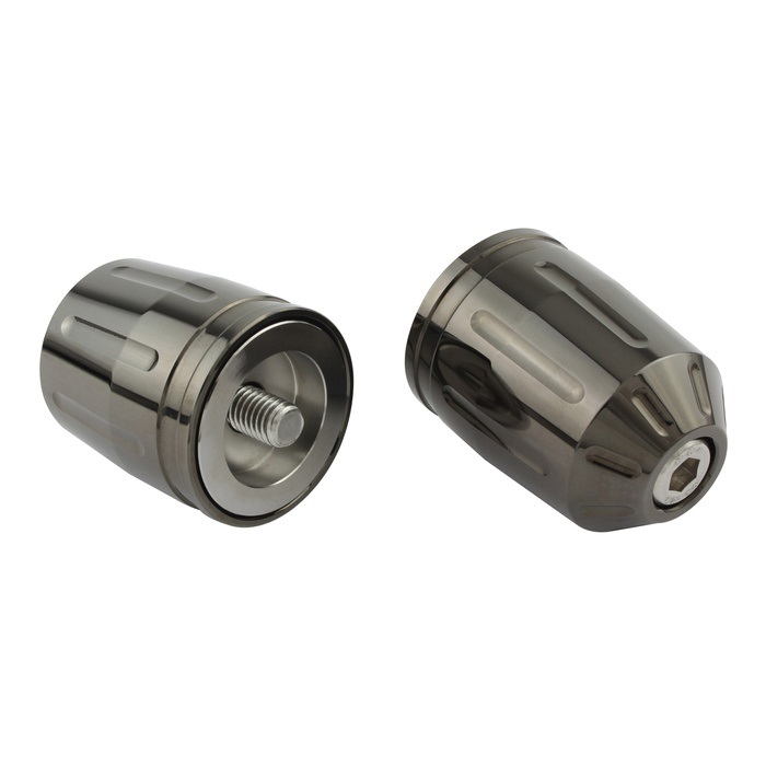 KAWASAKI車用 ウルトラヘビーバーエンドタイプ2 純正ハンドル用 M8タイプ(ブラッククローム)