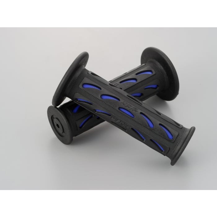 原付モデル用ショートタイプ #724Mini 耐震GEL （全長115mm）非貫通グリップ 汎用(ブラック/ブルー)