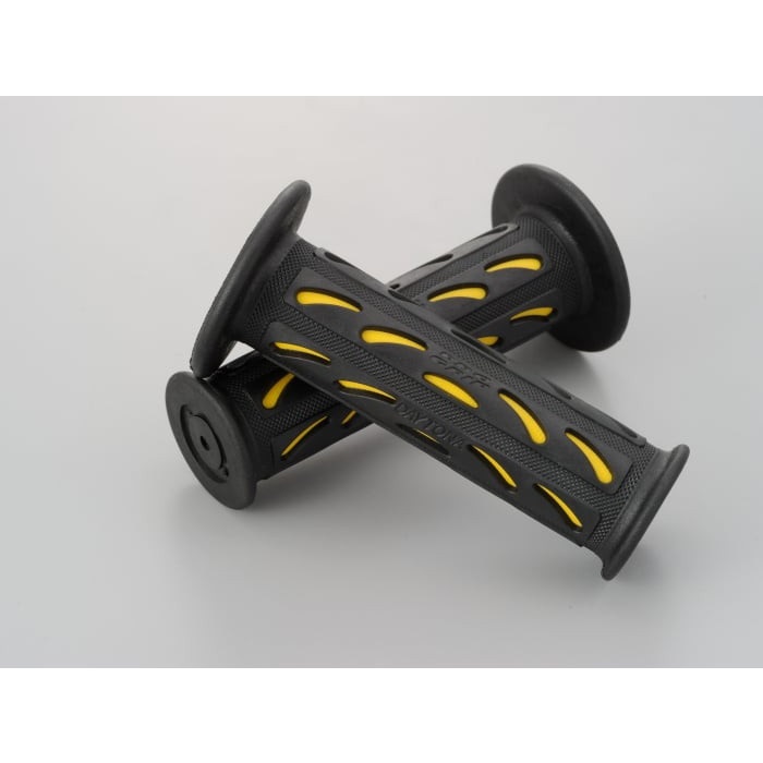 原付モデル用ショートタイプ #724Mini 耐震GEL （全長115mm）非貫通グリップ 汎用(ブラック/イエロー)
