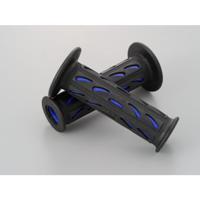 原付モデル用ショートタイプ #724Mini 耐震GEL（全長115mm）貫通グリップ 汎用(ブラック/ブルー)