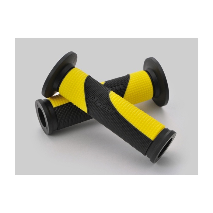【GRIPPY GRIP】GG-D-TAPERD-BASE（全長122ｍｍ / Φ22.2ハンドル用 / エンド貫通）(ブラック×イエロー)