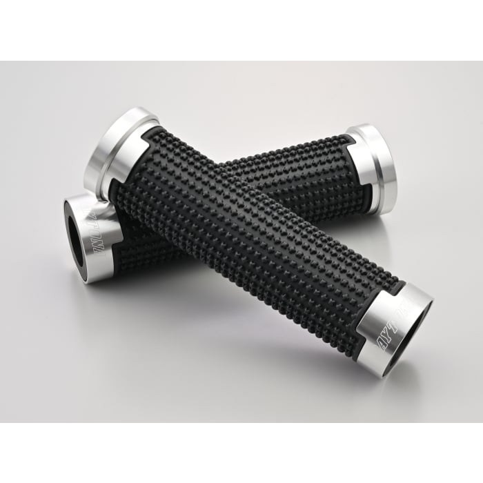 GRIPPY GRIP GG-D-AL-CROSS（全長125mm）Ф22.2ハンドル用 貫通グリップ 汎用(シルバー)