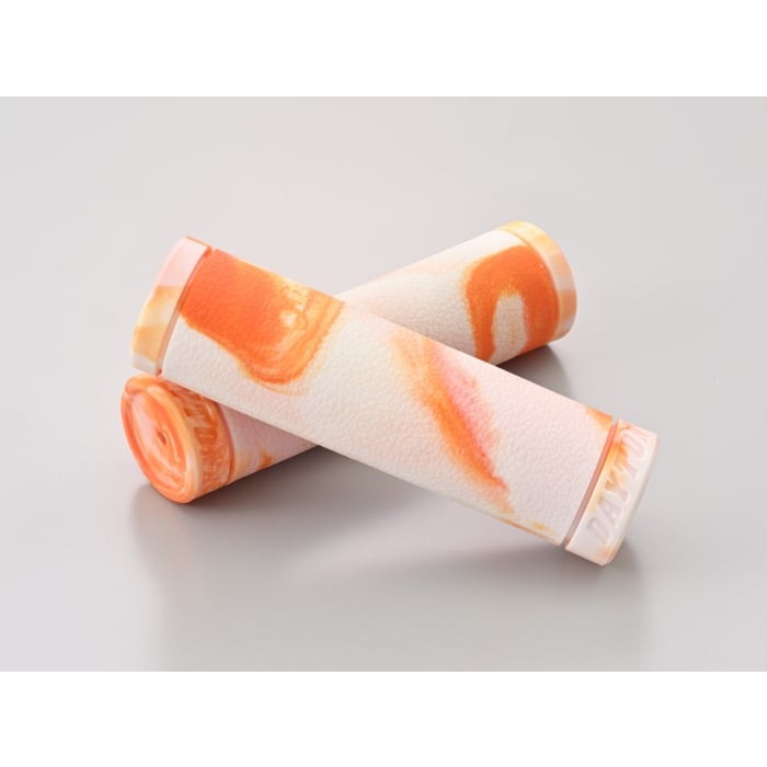 GRIPPY GRIP GG-D-MARBLE（全長125mm）Ф25.4ハンドル用 非貫通グリップ 汎用(ホワイト×オレンジ)