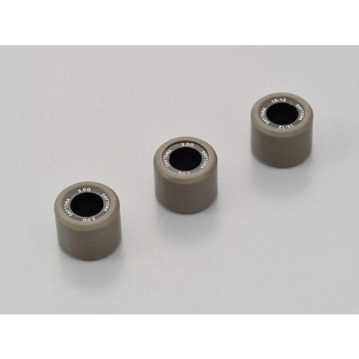 DWRウエイトローラー3個セット φ15×12mm ヤマハ系 JOG/デラックス/ZR (FI)＜SA36J/39J＞ / Vino/モルフェ＜5ST/13P/37B＞ 等(3.0g)