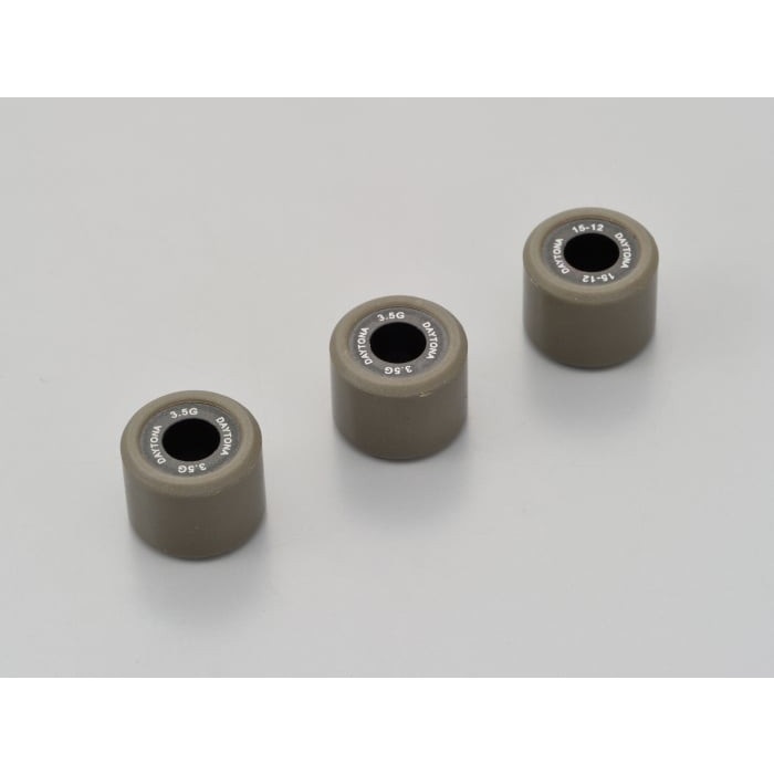 DWRウエイトローラー3個セット φ15×12mm ヤマハ系 JOG/デラックス/ZR (FI)＜SA36J/39J＞ / Vino/モルフェ＜5ST/13P/37B＞ 等(3.5g)