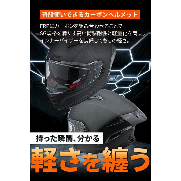 DN-011RC スポーツカーボン フラットブラック｜フルフェイスヘルメット 