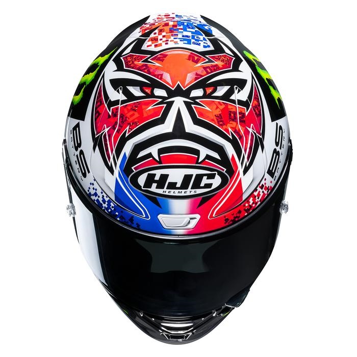 美品]HJC ジェットヘルメット 黒赤白 スピラルデザイン（FULL FACE 