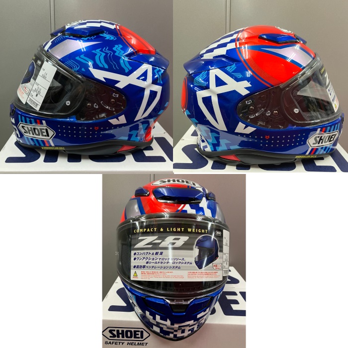 SHOEI Z-8 DIGGIA TC-10 サイズXXL SHOEI Z-8 DIGGIA TC-10 Blue/Red S Size Full Face Tried Only–Free